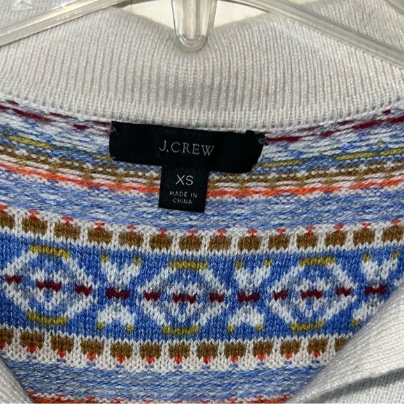 J. Crew Fair Isle Johnny Collar Vneck Sweater Size XS - Picture 13 of 14